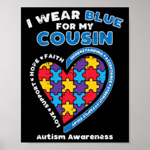 Puzzle Draag blauw voor mijn nicht autisme bewustw Poster
