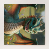 Puzzle Dragon animé avec une expression joueuse (Horizontal)