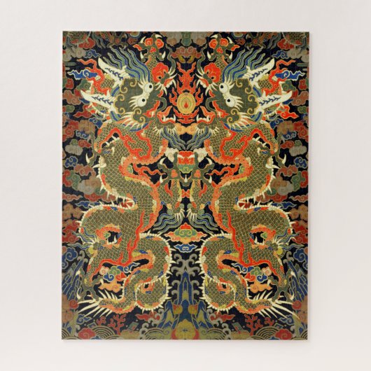 Puzzle Dragon asiatique chinois Art coloré (Vertical)