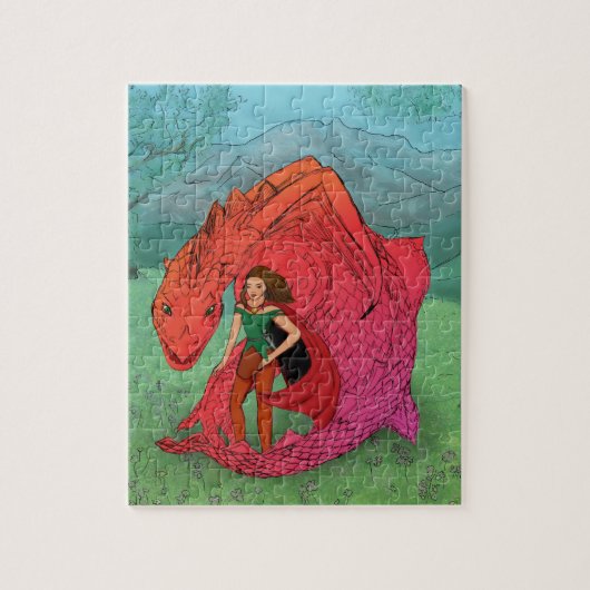Puzzle Dragon Bébé Rouge (Vertical)