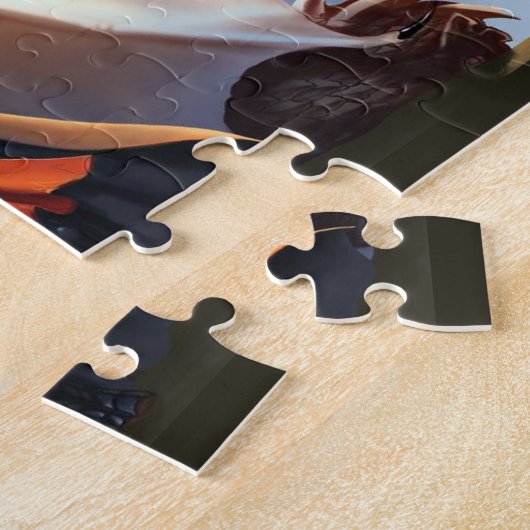 Puzzle Dragon blanc, Chevalier en Armor et Elf Lady Imagi (Côté)