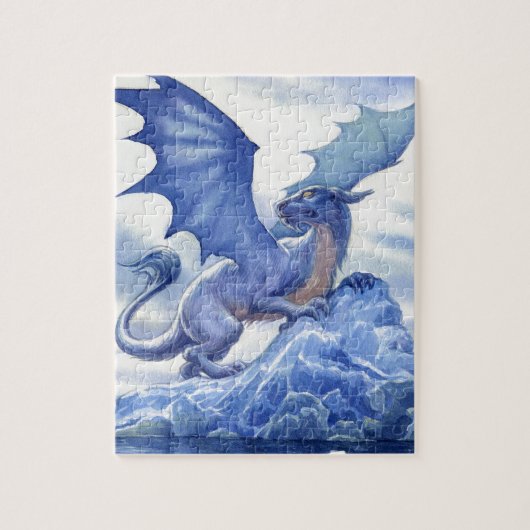 Puzzle Dragon bleu féroce (Vertical)