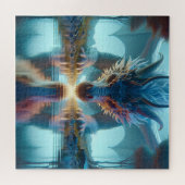 Puzzle Dragon Bleu Mystique Reflection dans l'eau (Horizontal)