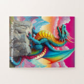 Puzzle Dragon Coloré Amical Pour Les Enfants (Horizontal)