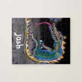 Puzzle Dragon coloré et nom personnalisé (Horizontal)