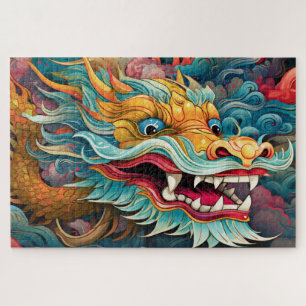 Puzzle Dragon coloré moderne
