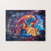 Puzzle Dragon cracheur de feu dans une grotte (Horizontal)