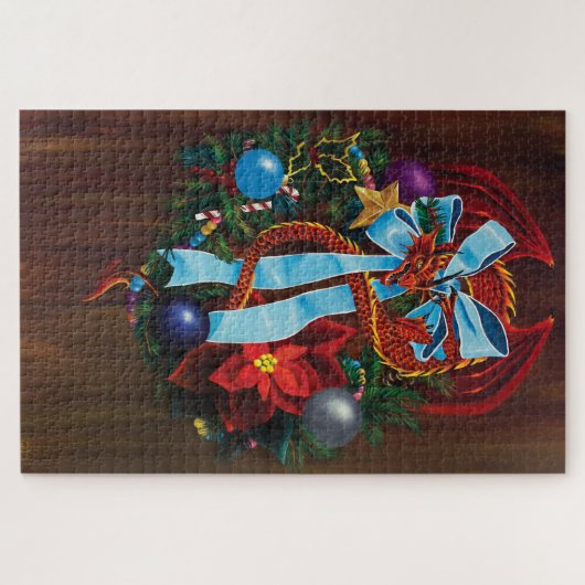 Puzzle Dragon de couronne de Noël (Horizontal)
