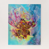 Puzzle DRAGON DE MER ET VAGUES BLEUES Imaginaire (Vertical)