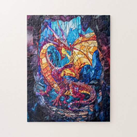 Puzzle Dragon de respiration par le feu dans la grotte (Vertical)