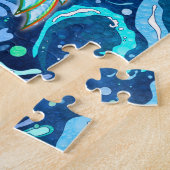 Puzzle Dragon d'eau verte et or (Côté)