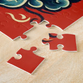 Puzzle Dragon et flammes (Côté)