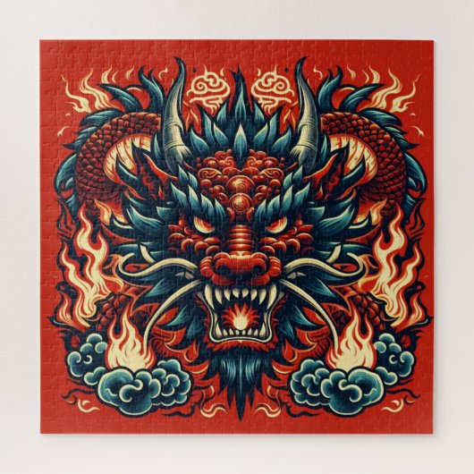 Puzzle Dragon et flammes (Vertical)