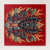 Puzzle Dragon et flammes (Horizontal)