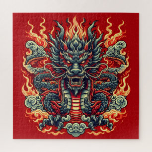 Puzzle Dragon et flammes