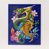Puzzle Dragon et Koi (Vertical)