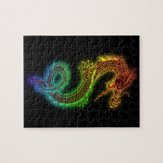 Puzzle Dragon féroce coloré (Horizontal)