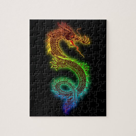 Puzzle Dragon féroce coloré (Vertical)