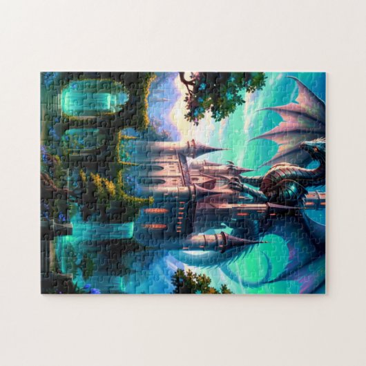 Puzzle Dragon protecting Castle (Horizontal)