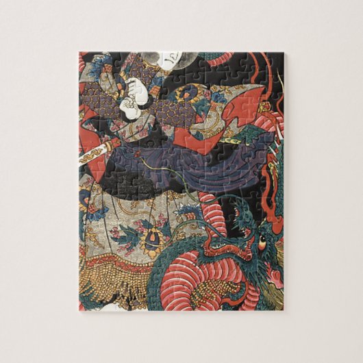 Puzzle Dragon rouge japonais vintage (Vertical)