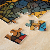 Puzzle Dragon Swirl en mosaïque multicolore (Côté)
