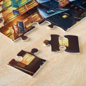 Puzzle Dragon Vert Livrant des Cadeaux de Noël (Côté)