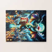 Puzzle Dragon Vert Livrant des Cadeaux de Noël (Horizontal)