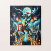 Puzzle Dragon Vert Livrant des Cadeaux de Noël (Vertical)
