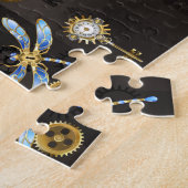 Puzzle Dragonflies de Steampunk sur arrière - plan rayé b (Côté)