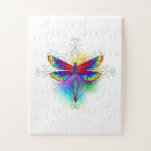 Puzzle Dragonfly en arc-en-ciel