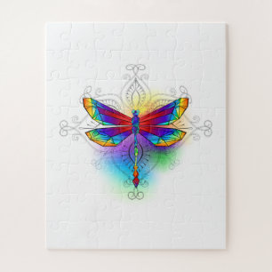 Puzzle Dragonfly en arc-en-ciel