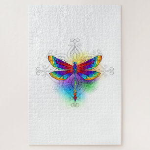 Puzzle Dragonfly en arc-en-ciel