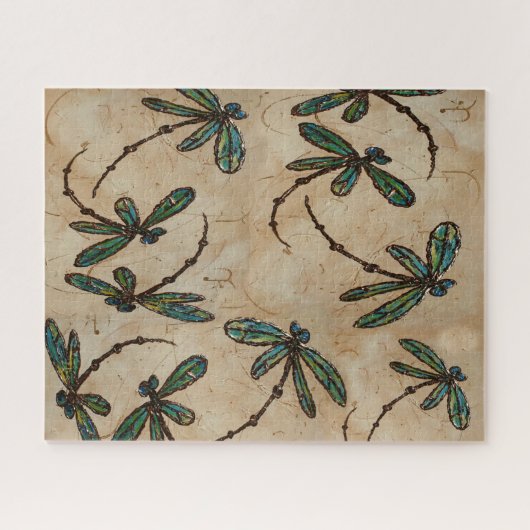 Puzzle Dragonfly Flit Rustic Cream (Horizontal)