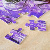 Puzzle Dragonfly rouge sur Violet Violet Fleurs (Côté)