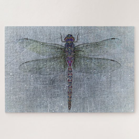 Puzzle Dragonfly sur l'Arrière - plan bleu (Horizontal)