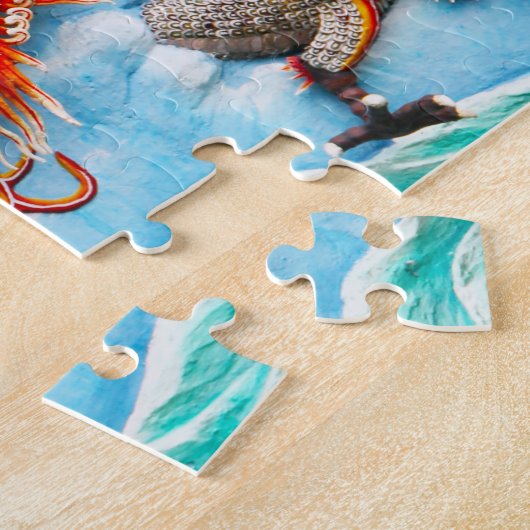 Puzzle Dragons de sculpture Singapour. (Côté)