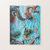 Puzzle Dragons de sculpture Singapour. (Vertical)