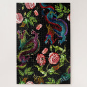 Puzzle Dragons floraux asiatiques (Vertical)