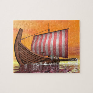Puzzle Drakkar ou bateau de Viking - 3D rendent