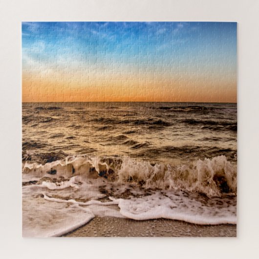 Puzzle Dramatic Sunset  Beach Waves Naples Florida (Vertical)