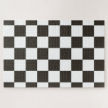Puzzle Drapeau À damiers (noir et blanc) (Motif du vérifi<br><div class="desc">Cette conception comporte un drapeau à damiers noir et blanc qui est généralement utilisé dans les courses automobiles pour indiquer la finale. Le drapeau est souvent associé au vainqueur d'une course, puisqu'ils sont les premiers à dépasser le drapeau à damiers. Le motif peut aussi être considéré comme influencé par un...</div>