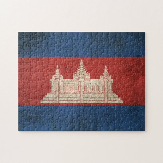 Puzzle Drapeau affligé par cru du Cambodge (Horizontal)