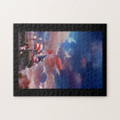 Puzzle Drapeau américain art numérique abstrait (Horizontal)