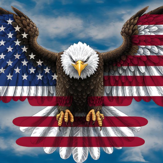 Puzzle Drapeau américain Bald Eagle