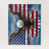 Puzzle Drapeau américain Bald Eagle (Vertical)