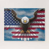 Puzzle Drapeau américain Bald Eagle (Horizontal)