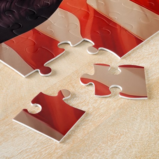 Puzzle Drapeau américain Chocolat Labrador (Côté)