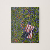 Puzzle Drapeau américain dans un champ de bleuets, 2 (Vertical)