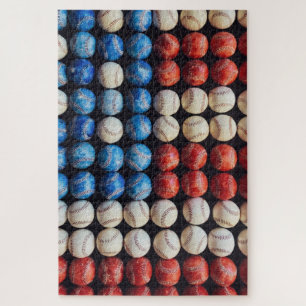 Puzzle Drapeau américain de baseball