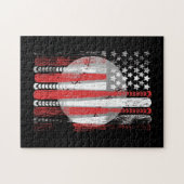 Puzzle Drapeau américain de baseball Vintage (Horizontal)